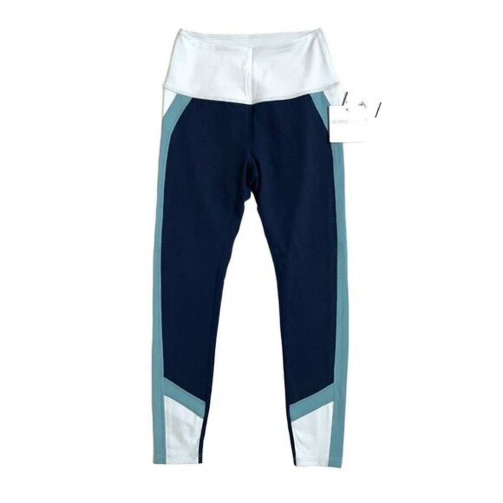 Beyond Yoga High Waisted Leggings Color Block Gym Workout SZ L NWT